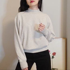 Uniqlo U Grey High-Neck Cotton Sweatshirt